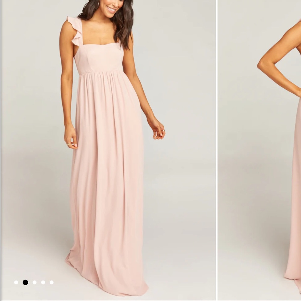 SHOW ME YOUR MUMU June maxi bridesmaid dress in dusty blush crisp size M